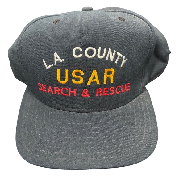 New Era Other - Vintage New Era LA County Fire USAR Search & Rescue Snapback Hat Navy USA
